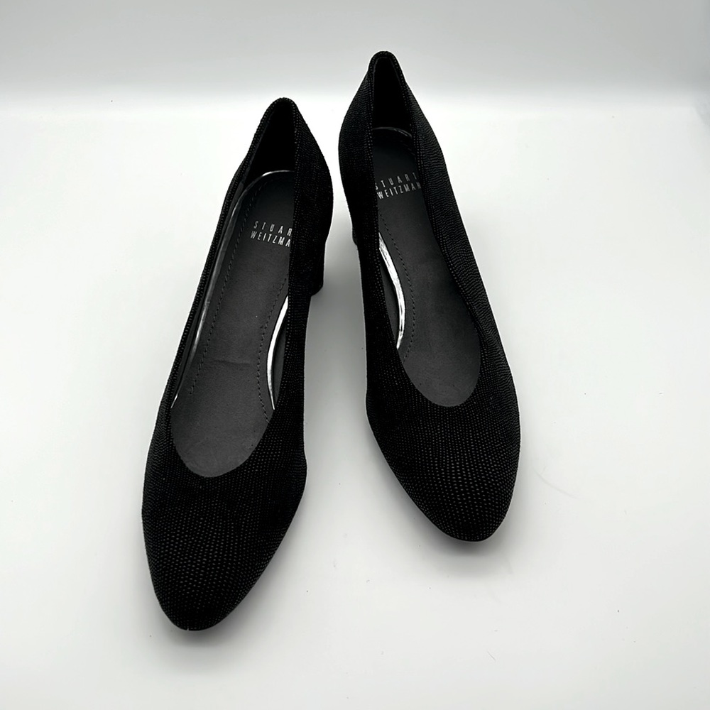 Black Textured Heels
